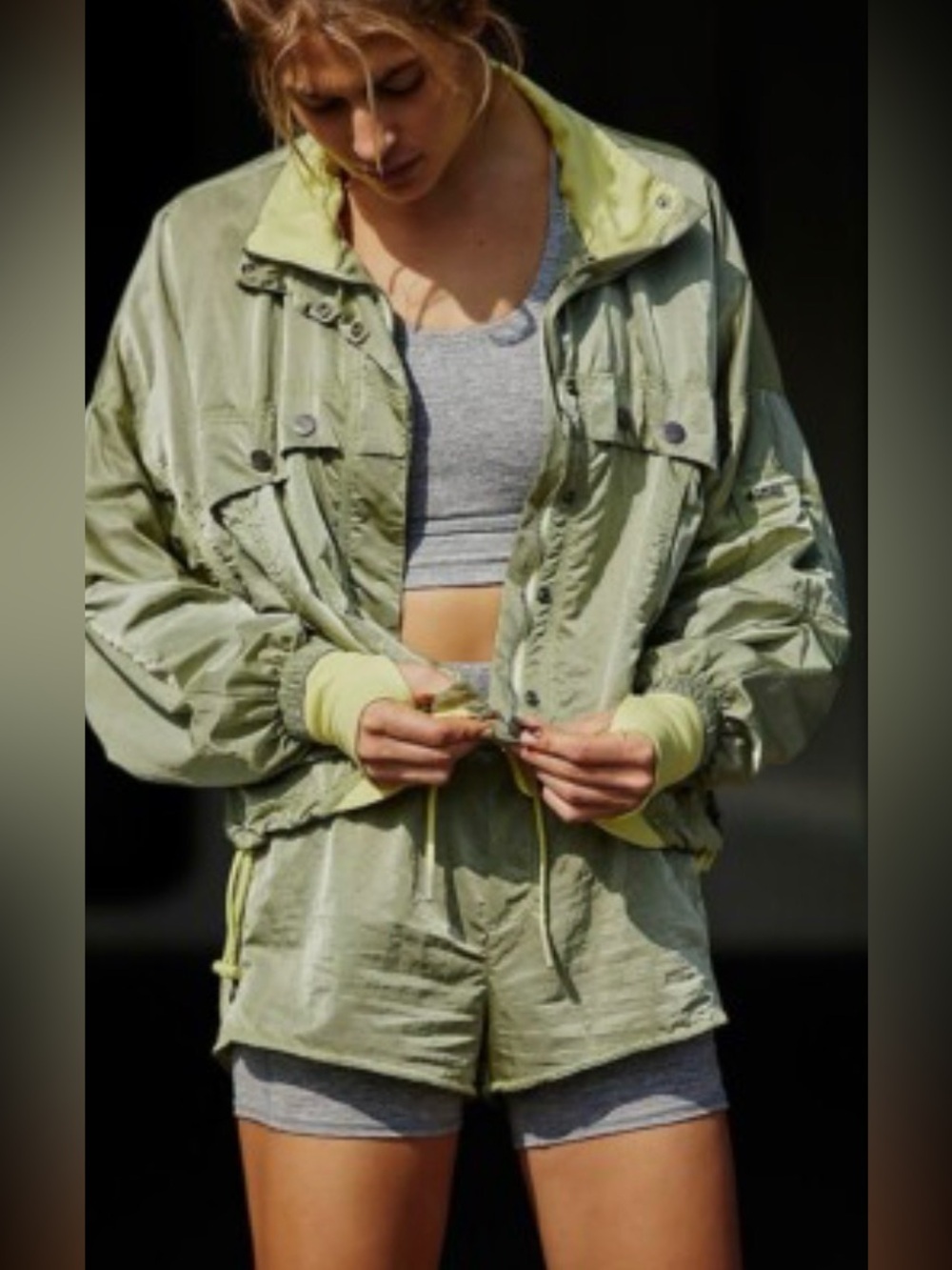 Free People Movement Opal Green Zip Up Jacket